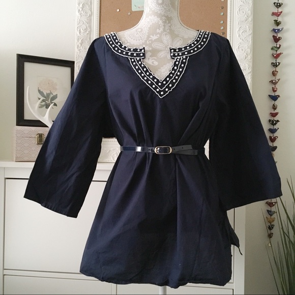 Carol Reed Tops - Beaded Neck Boho Tunic 🌊